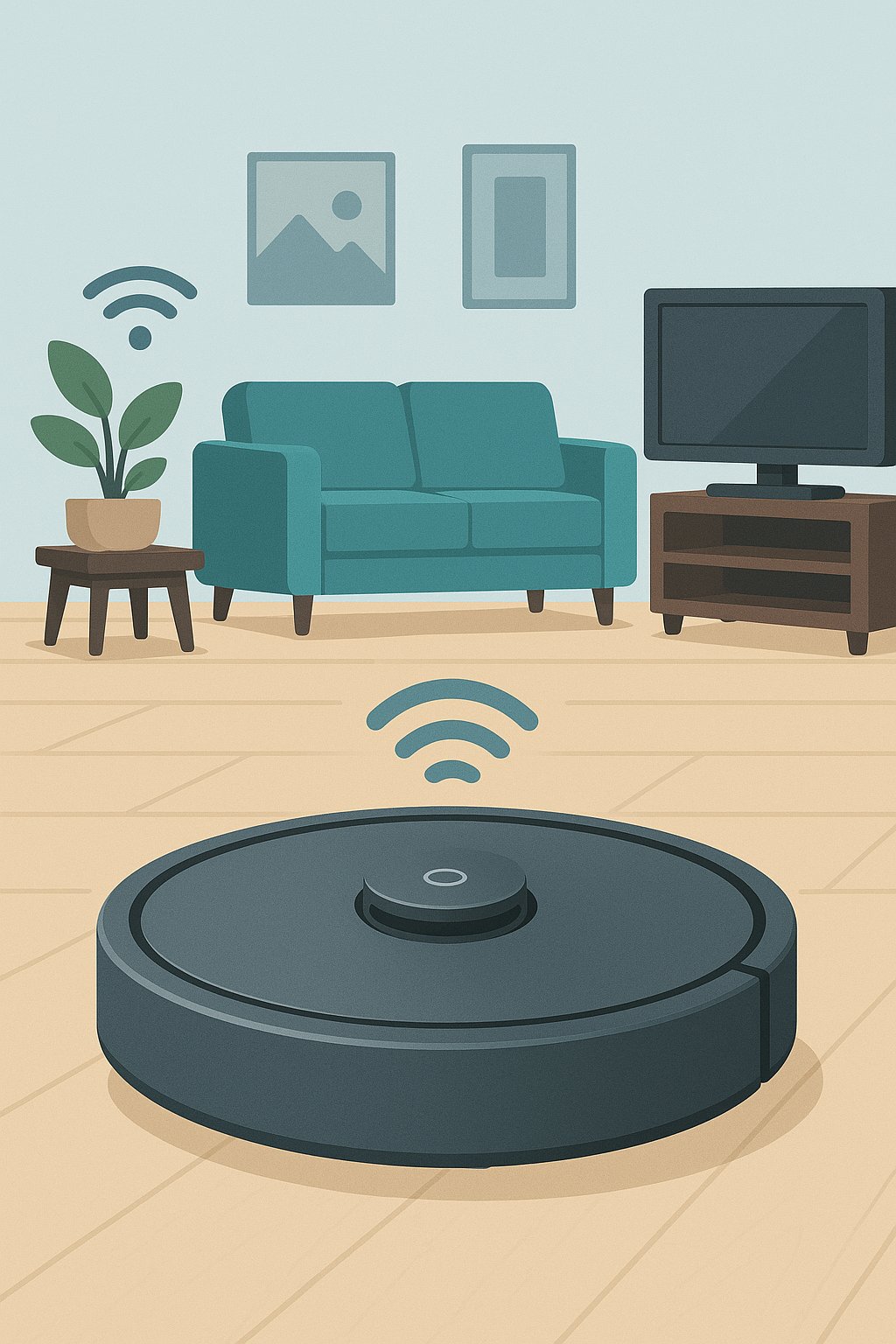 Illustration eines Saugroboters